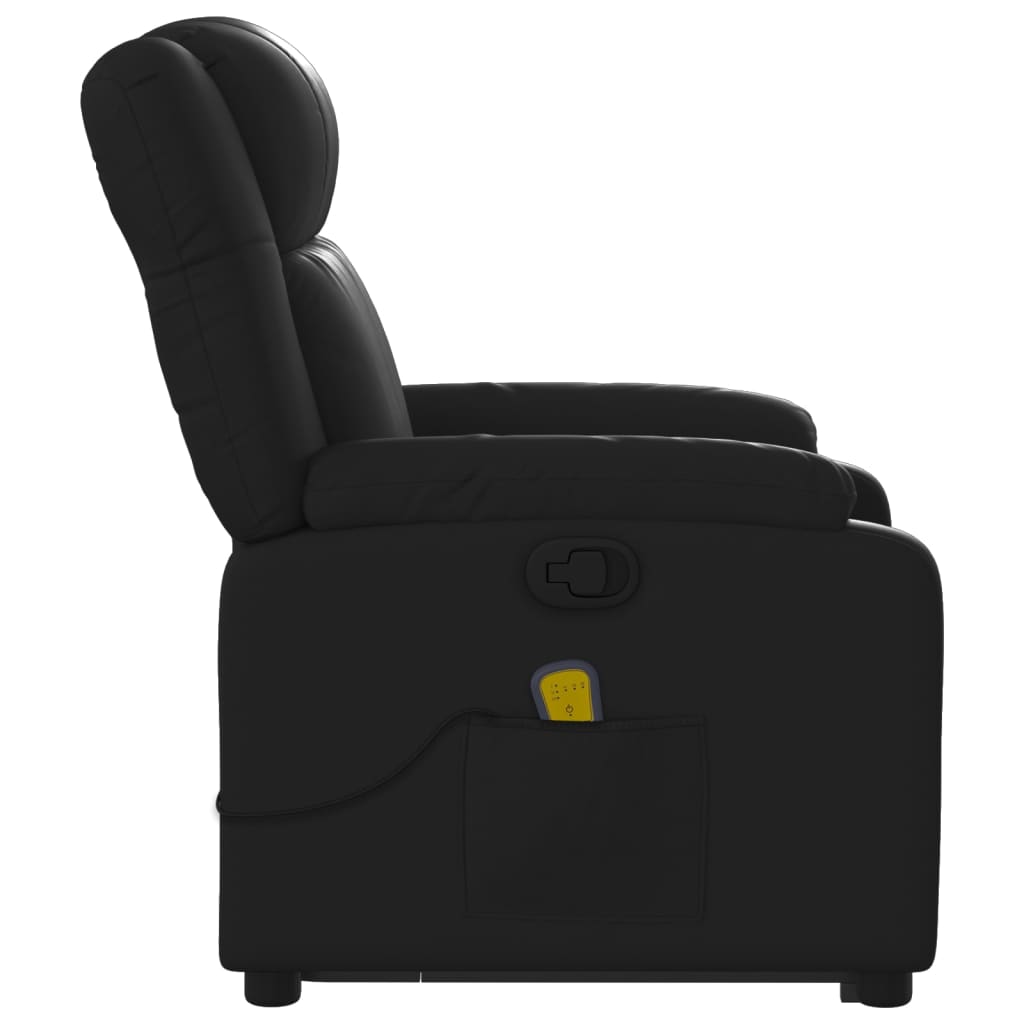 Fauteuil inclinable de massage Noir Similicuir Fauteuils vidaXL   