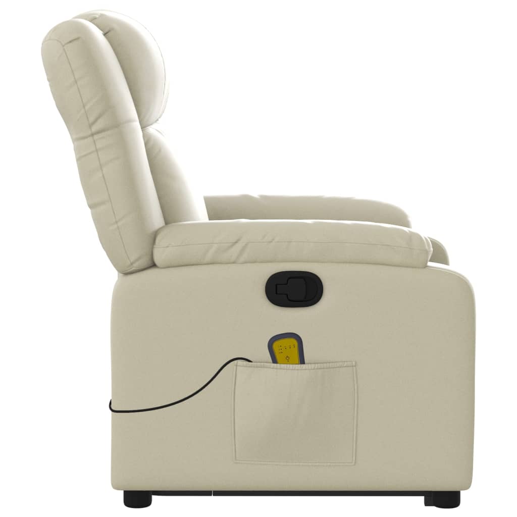 Fauteuil inclinable de massage Crème Similicuir Fauteuils vidaXL   