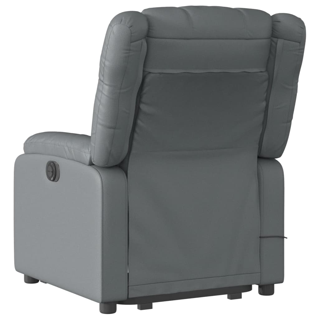 Fauteuil inclinable de massage Gris Similicuir Fauteuils vidaXL   