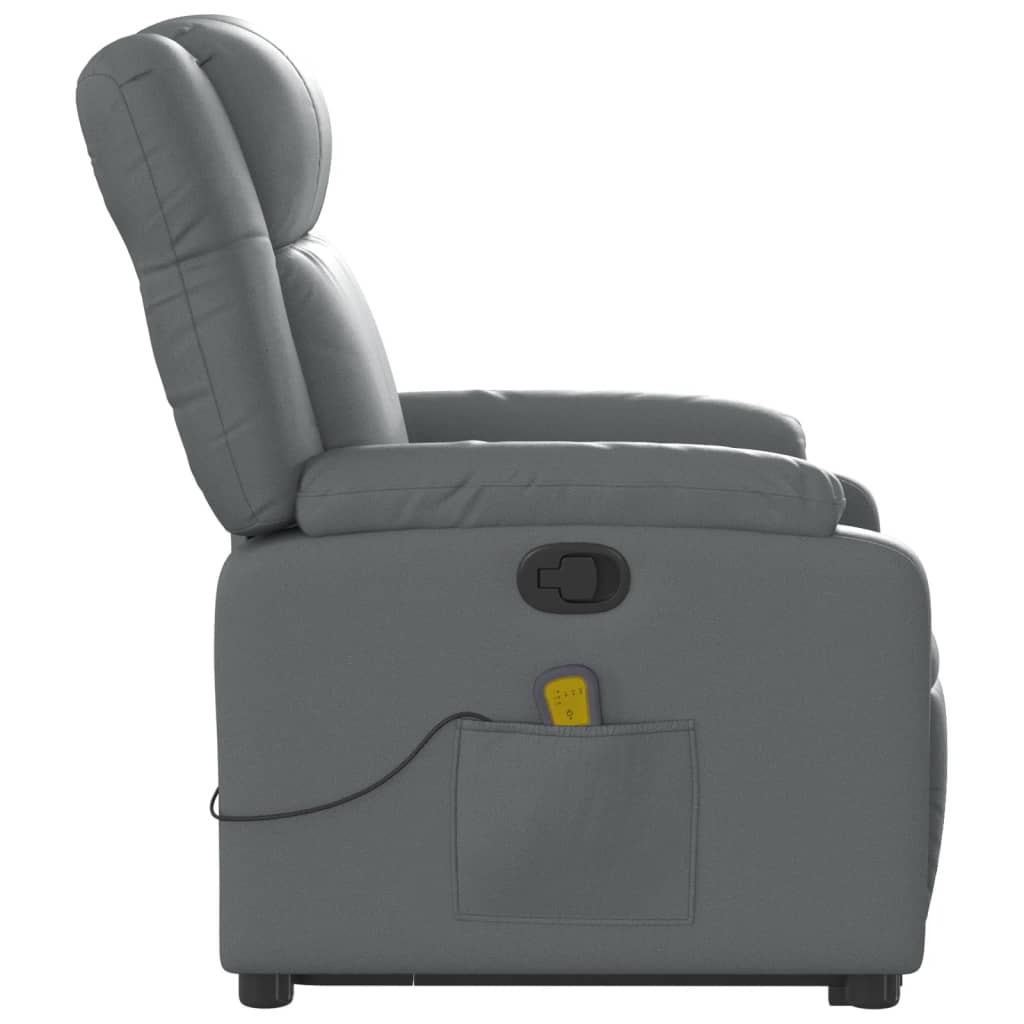 Fauteuil inclinable de massage Gris Similicuir Fauteuils vidaXL   