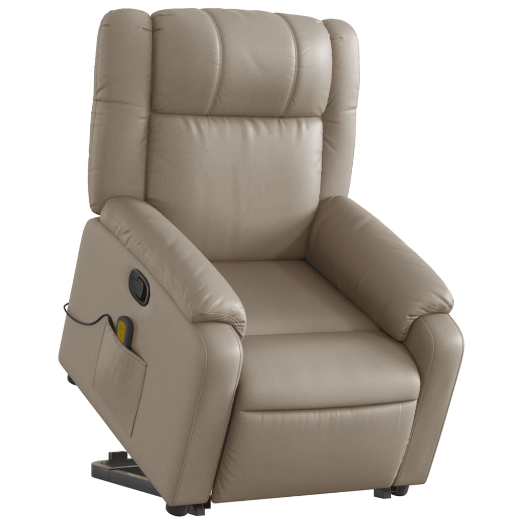 Fauteuil inclinable de massage Cappuccino Similicuir Fauteuils vidaXL   