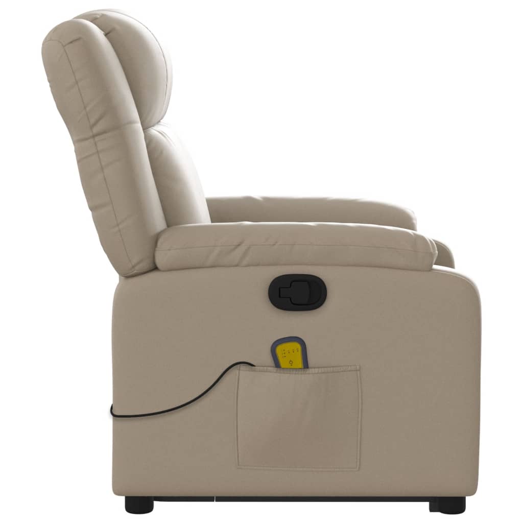 Fauteuil inclinable de massage Cappuccino Similicuir Fauteuils vidaXL   