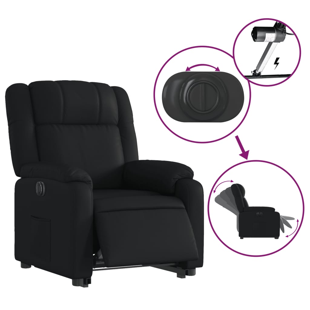 Fauteuil inclinable électrique noir similicuir Fauteuils vidaXL   