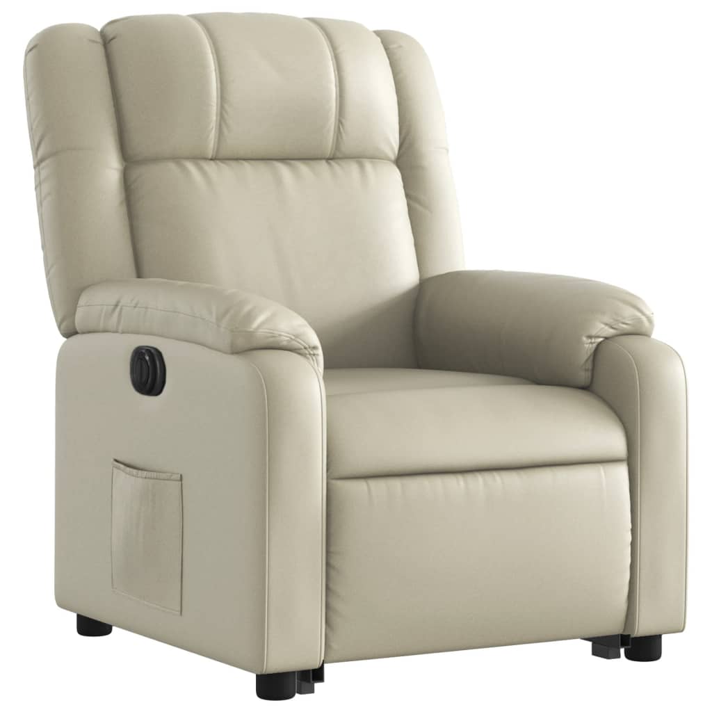 Fauteuil inclinable électrique crème similicuir - Xios Store SNC