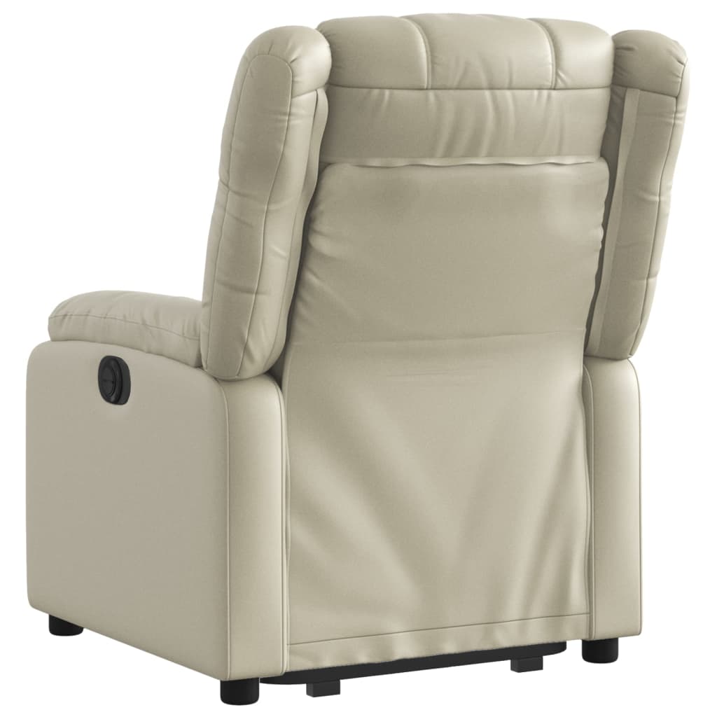 Fauteuil inclinable électrique crème similicuir - Xios Store SNC