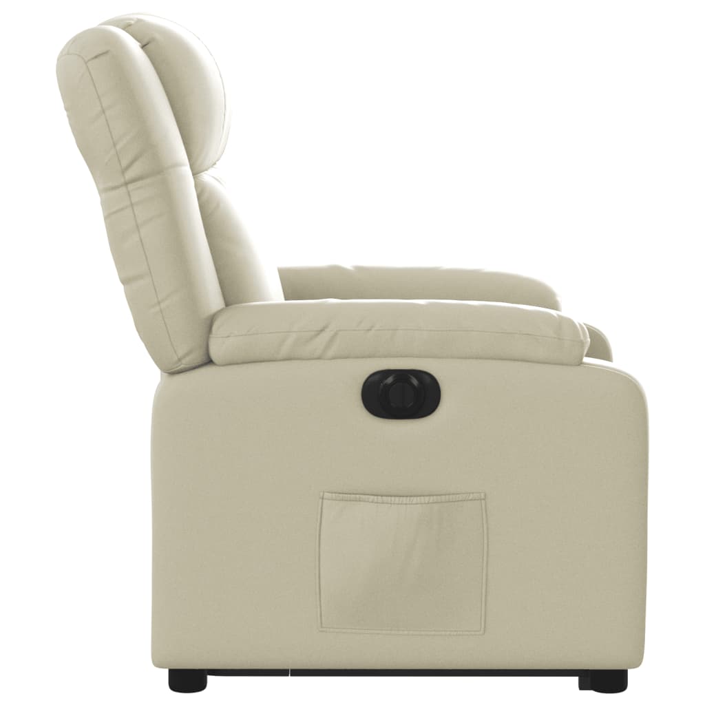 Fauteuil inclinable électrique crème similicuir - Xios Store SNC