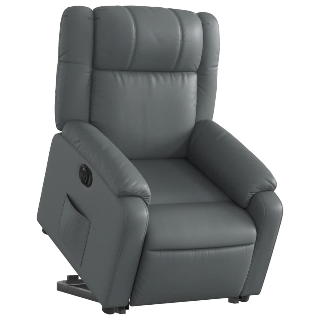 Fauteuil inclinable électrique gris similicuir - Xios Store SNC