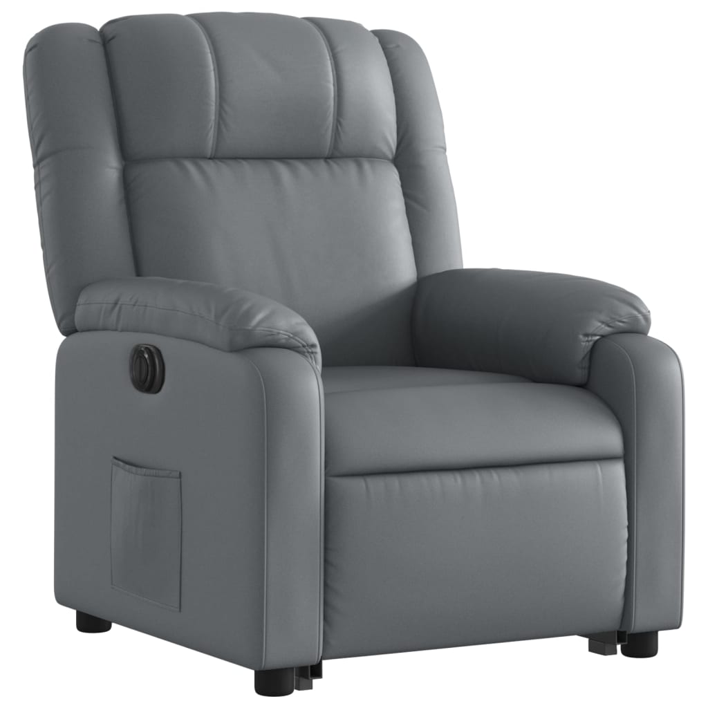 Fauteuil inclinable électrique gris similicuir - Xios Store SNC