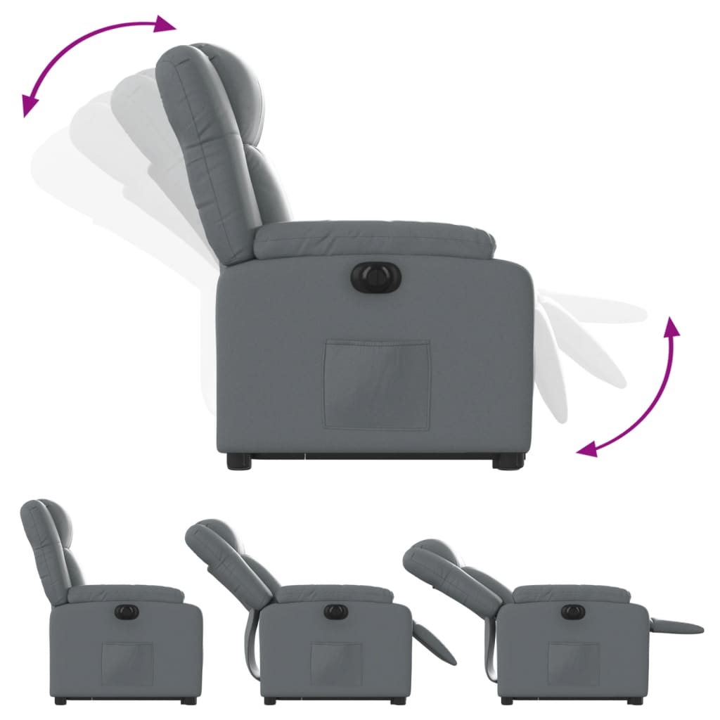 Fauteuil inclinable électrique gris similicuir - Xios Store SNC