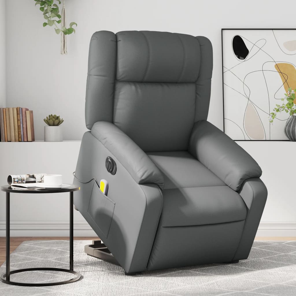 Fauteuil inclinable électrique gris similicuir - Xios Store SNC