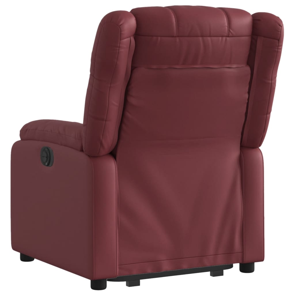 Fauteuil inclinable électrique rouge bordeaux similicuir - Xios Store SNC