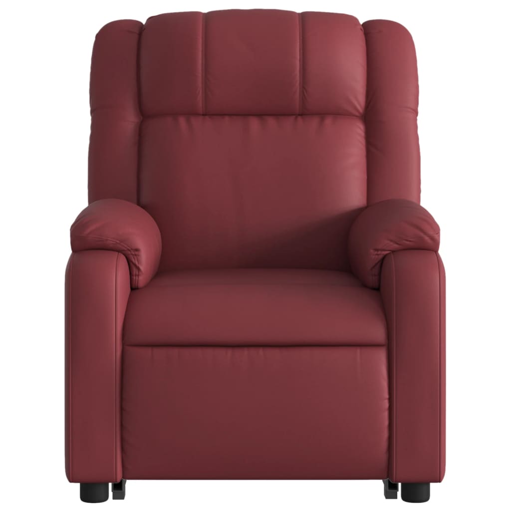 Fauteuil inclinable électrique rouge bordeaux similicuir - Xios Store SNC