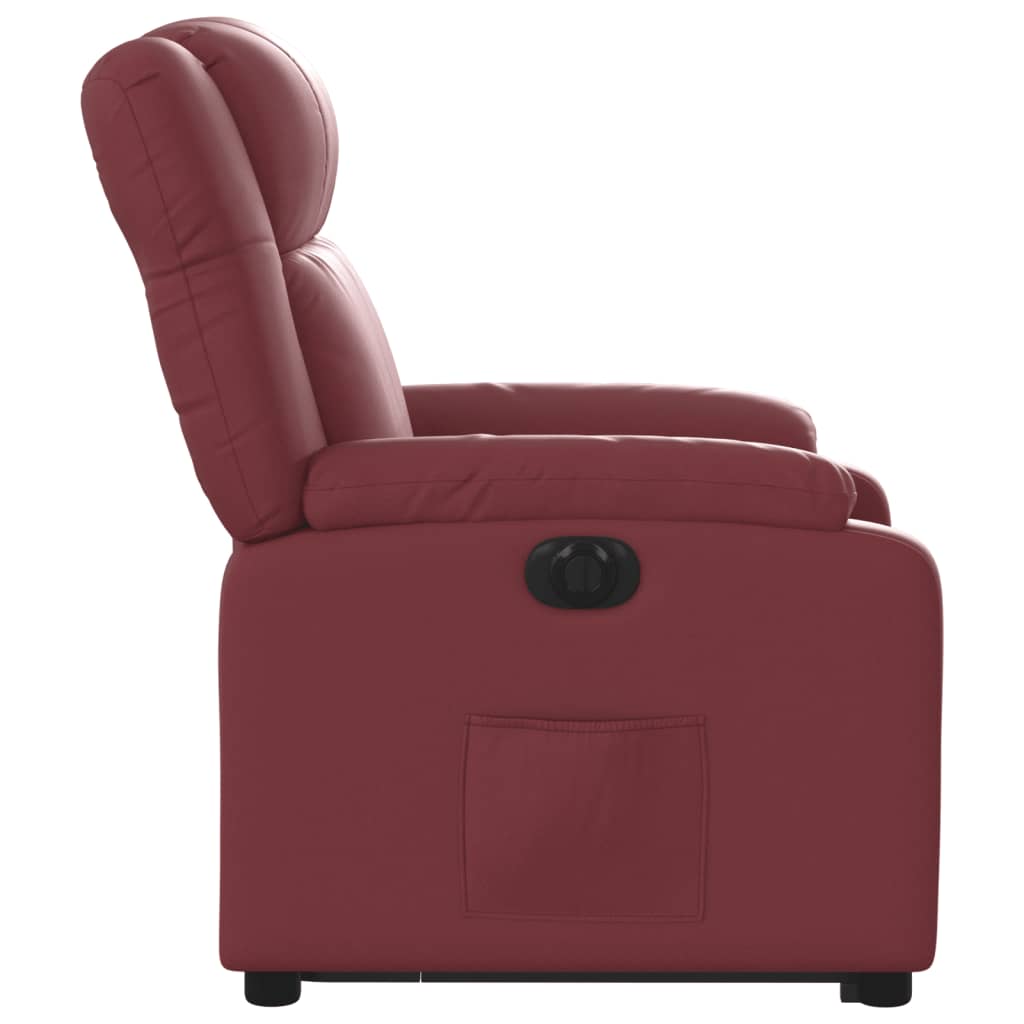 Fauteuil inclinable électrique rouge bordeaux similicuir - Xios Store SNC