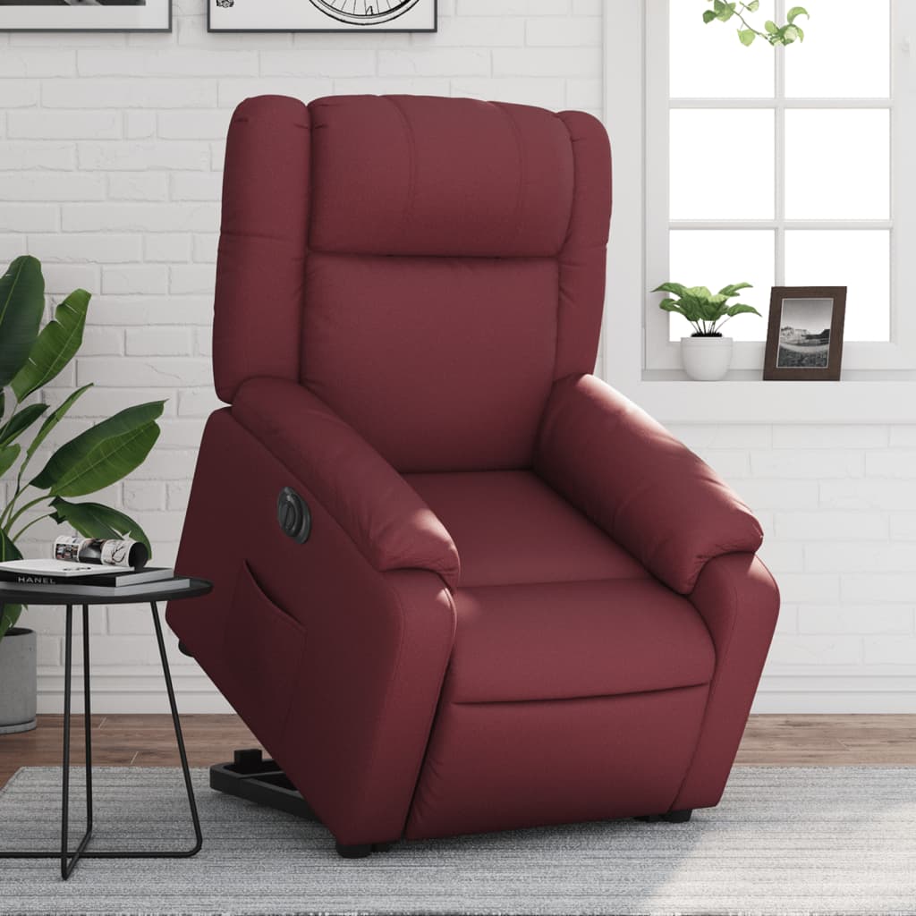 Fauteuil inclinable électrique rouge bordeaux similicuir - Xios Store SNC