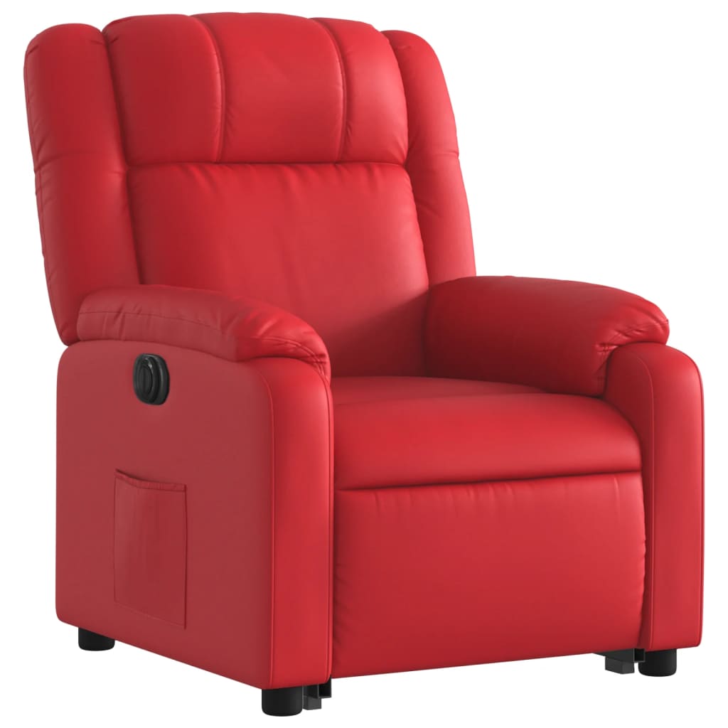 Fauteuil inclinable électrique rouge similicuir - Xios Store SNC