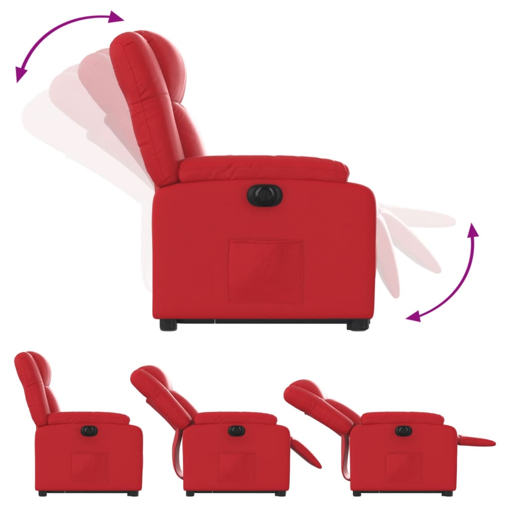 Fauteuil inclinable électrique rouge similicuir - Xios Store SNC