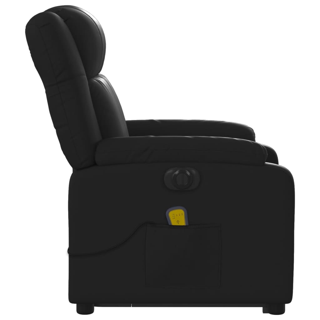 Fauteuil inclinable de massage électrique noir similicuir Fauteuils vidaXL   