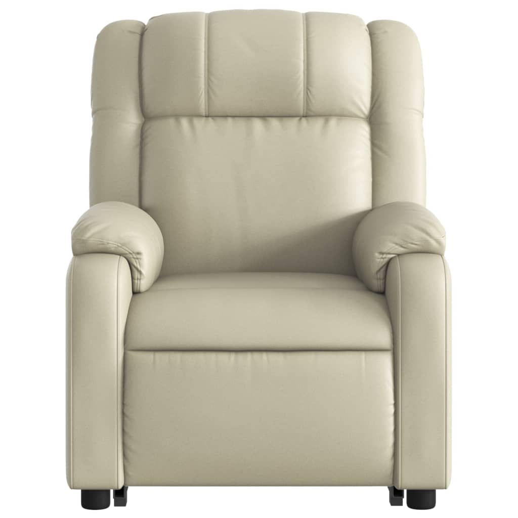 Fauteuil inclinable de massage électrique crème similicuir Fauteuils vidaXL   