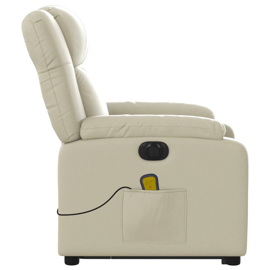 Fauteuil inclinable de massage électrique crème similicuir Fauteuils vidaXL   