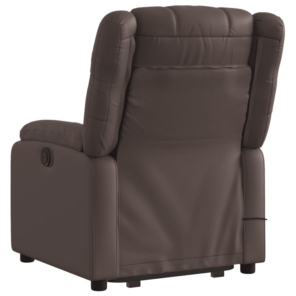 Fauteuil inclinable de massage électrique marron similicuir Fauteuils vidaXL   