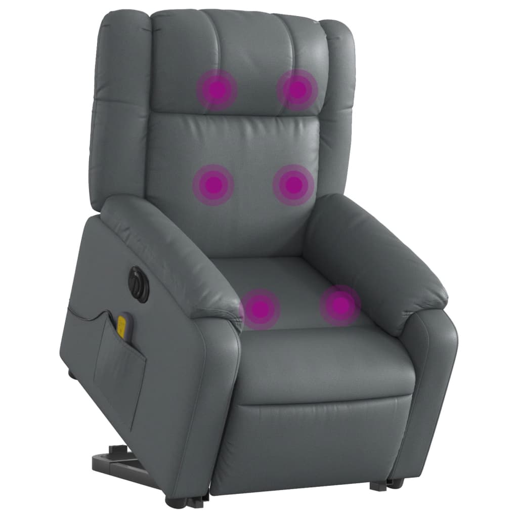 Fauteuil inclinable de massage électrique gris similicuir Fauteuils vidaXL   