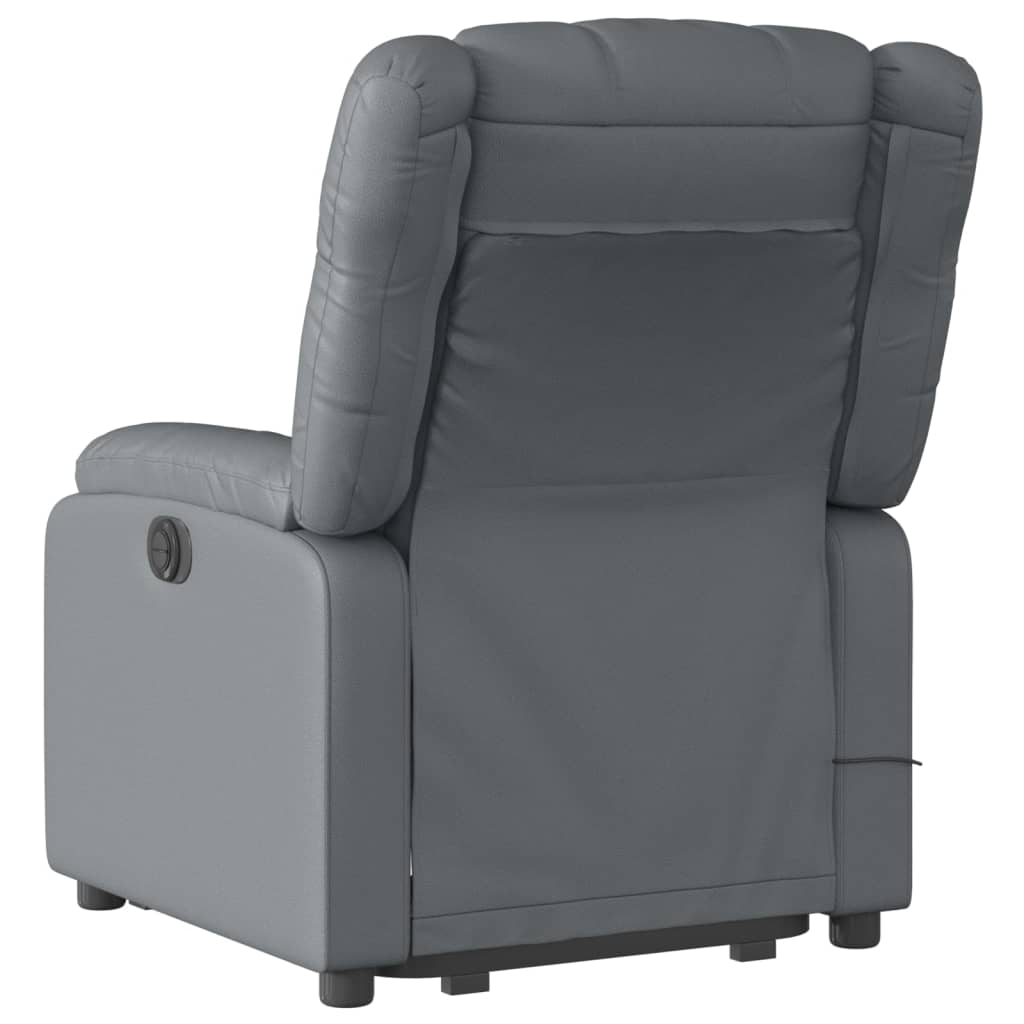 Fauteuil inclinable de massage électrique gris similicuir Fauteuils vidaXL   