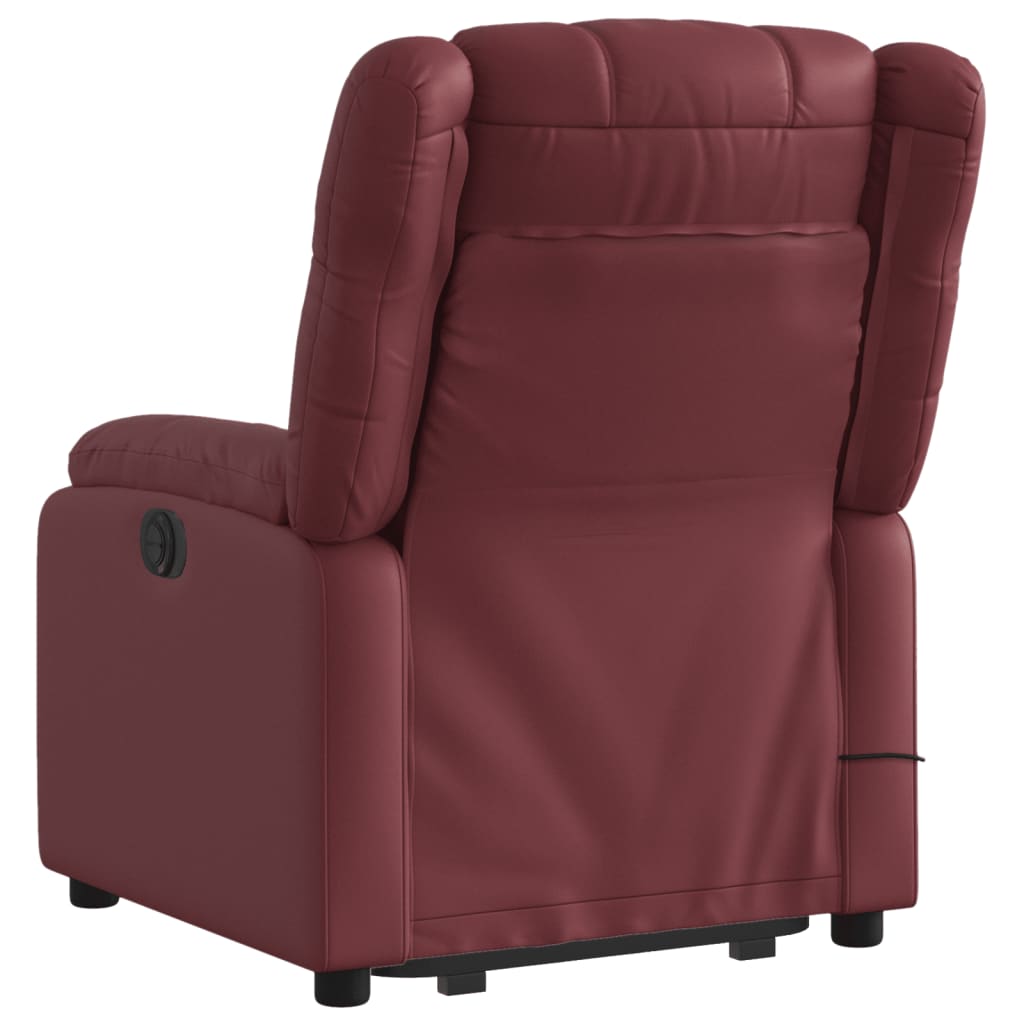 Fauteuil inclinable de massage électrique rouge bordeaux Fauteuils vidaXL   