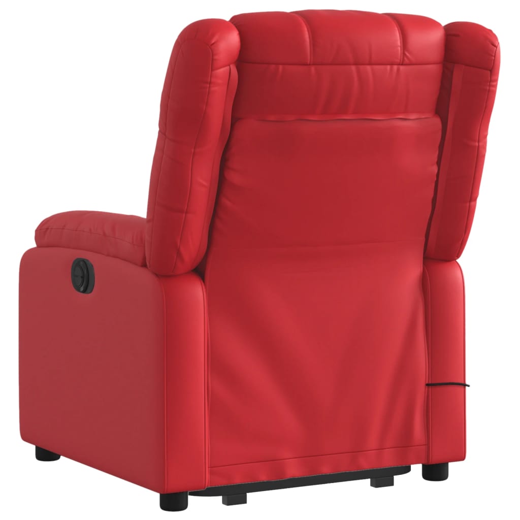 Fauteuil inclinable de massage électrique rouge similicuir - Xios Store SNC