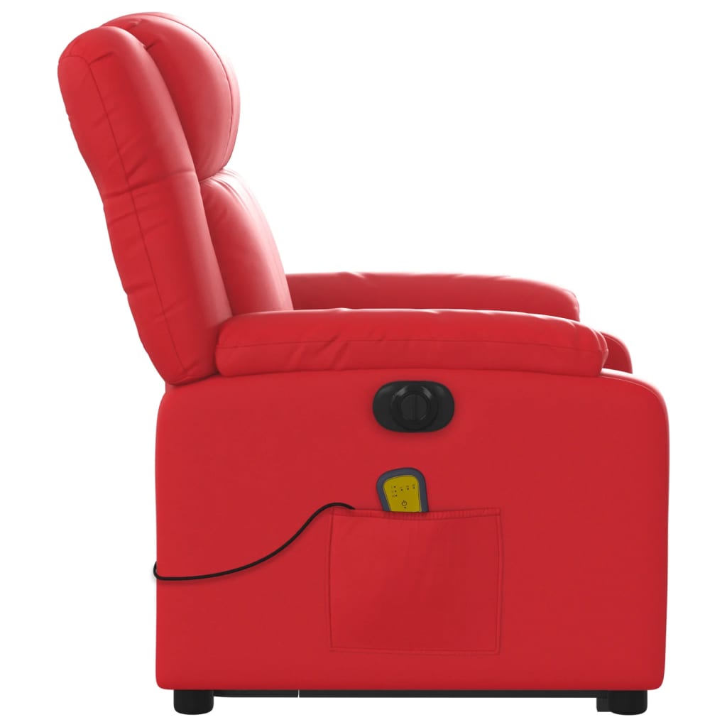 Fauteuil inclinable de massage électrique rouge similicuir - Xios Store SNC