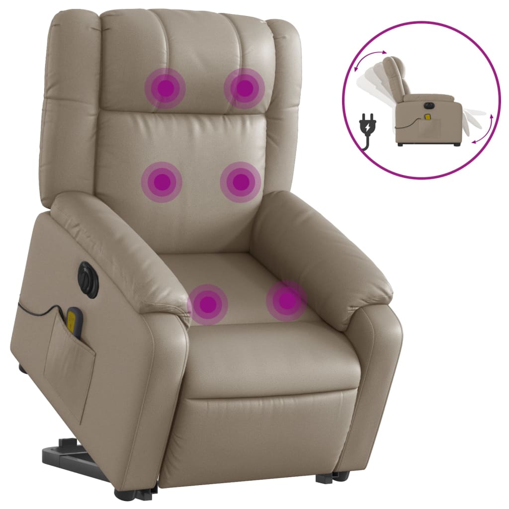 Fauteuil inclinable de massage électrique cappuccino similicuir Fauteuils vidaXL   