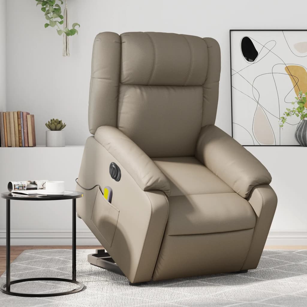 Fauteuil inclinable de massage électrique cappuccino similicuir Fauteuils vidaXL   