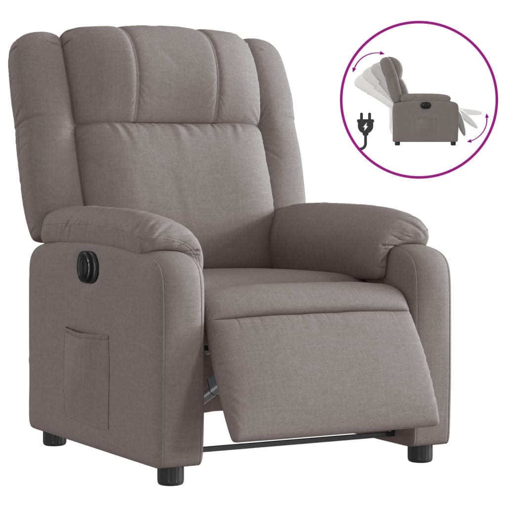 Fauteuil inclinable électrique Taupe Tissu - Xios Store SNC