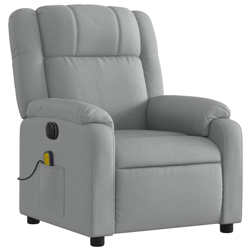 Fauteuil de massage inclinable électrique gris clair tissu Fauteuils vidaXL   