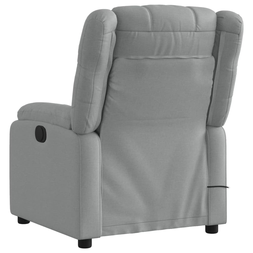 Fauteuil de massage inclinable électrique gris clair tissu Fauteuils vidaXL   