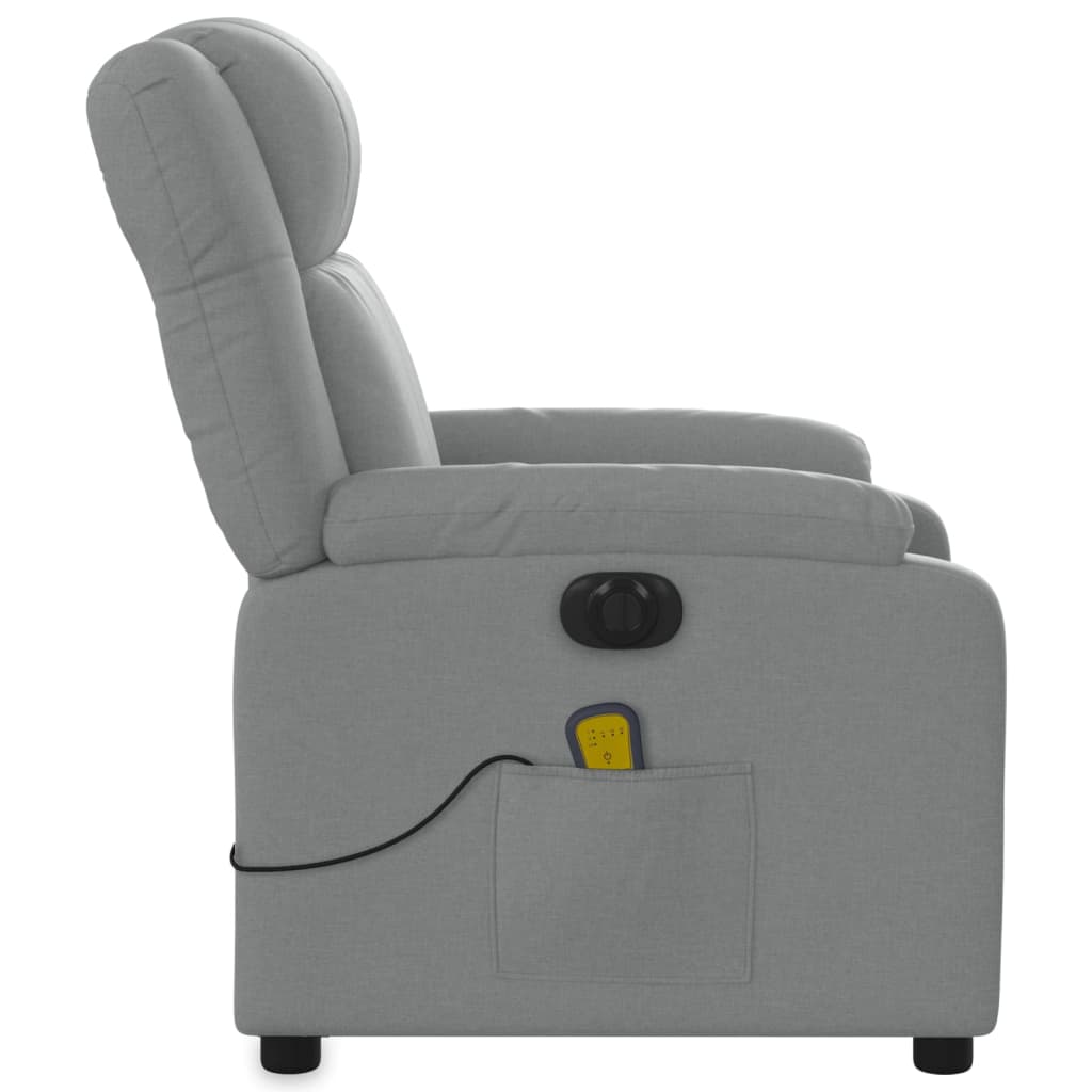 Fauteuil de massage inclinable électrique gris clair tissu Fauteuils vidaXL   