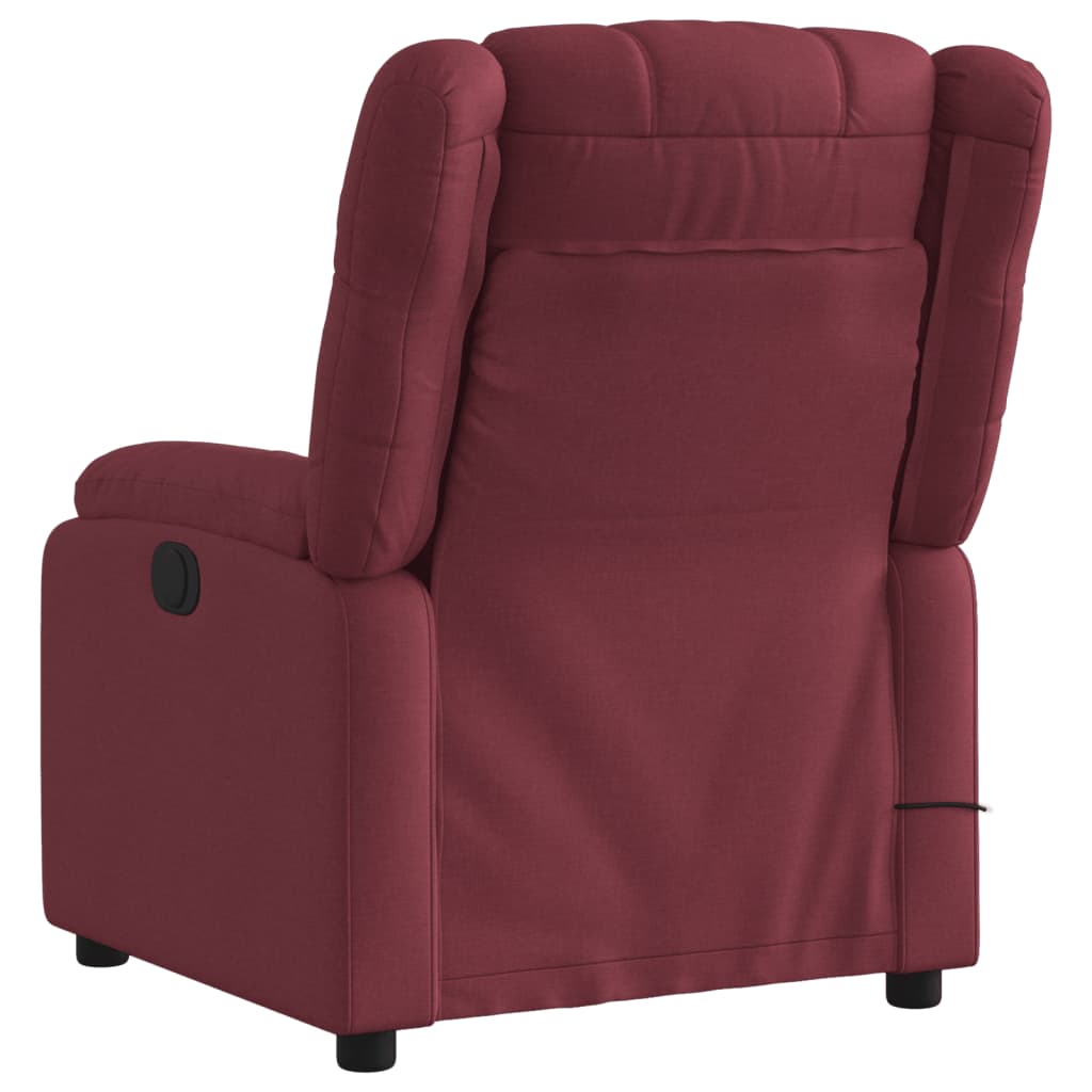 Fauteuil de massage inclinable électrique Rouge bordeaux Tissu Fauteuils vidaXL   