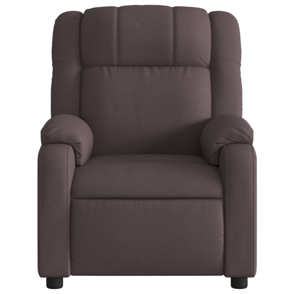 Fauteuil de massage inclinable électrique Marron foncé Tissu Fauteuils vidaXL   