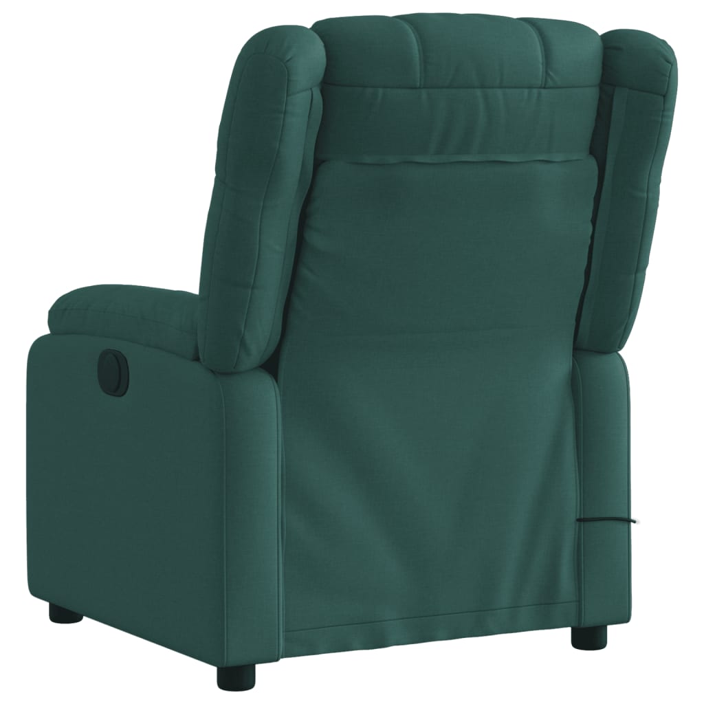 Fauteuil de massage inclinable électrique Vert foncé Tissu Fauteuils vidaXL   