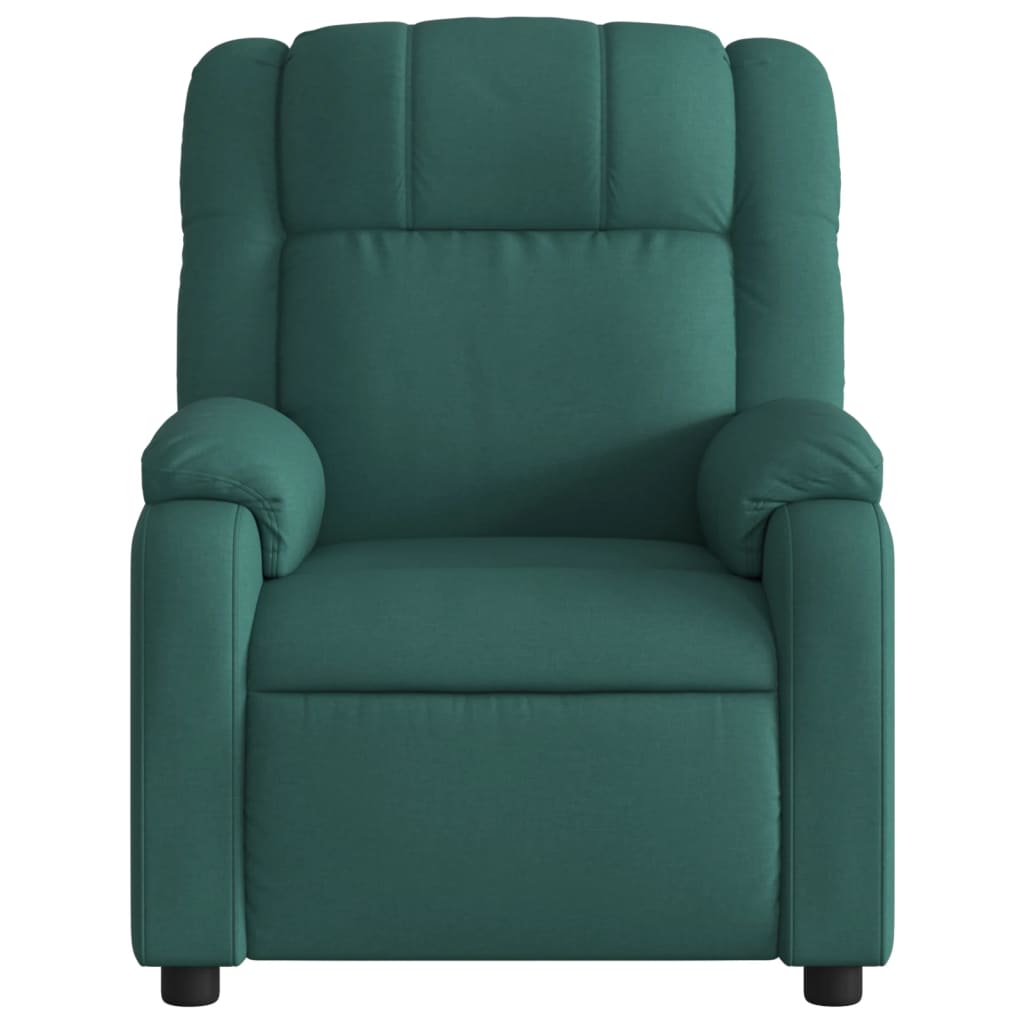 Fauteuil de massage inclinable électrique Vert foncé Tissu Fauteuils vidaXL   