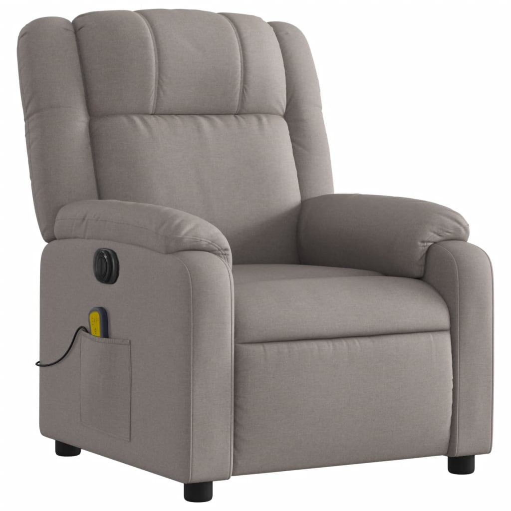 Fauteuil de massage inclinable électrique Taupe Tissu Fauteuils vidaXL   