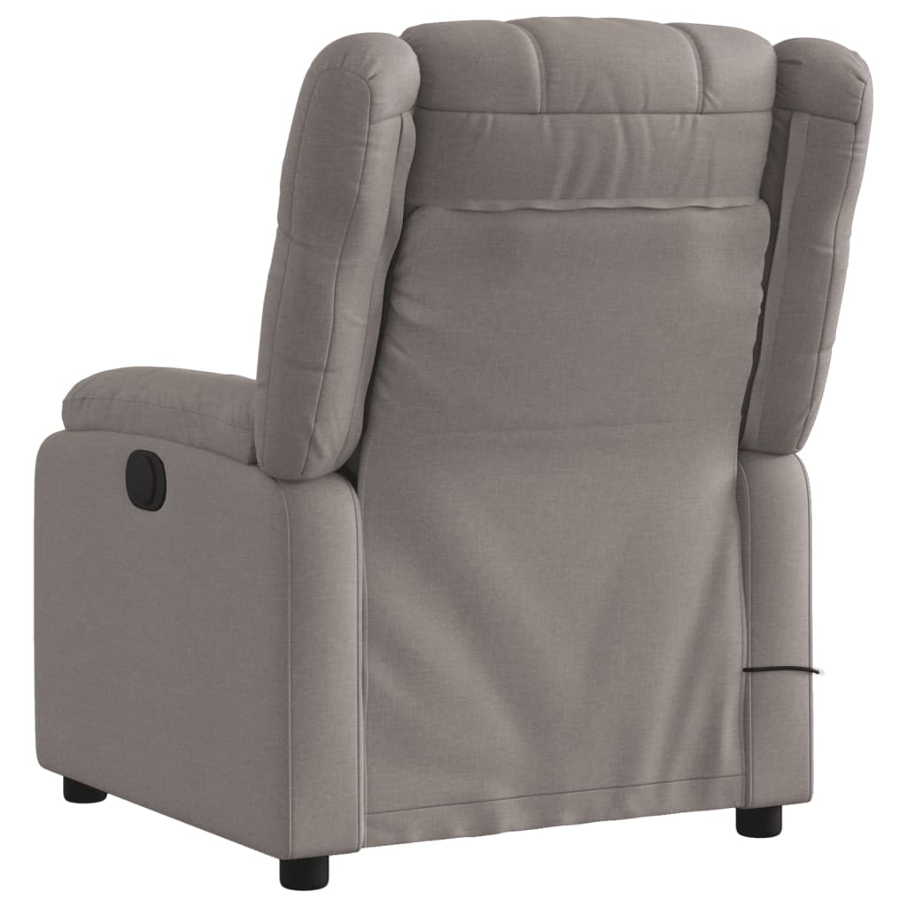 Fauteuil de massage inclinable électrique Taupe Tissu Fauteuils vidaXL   