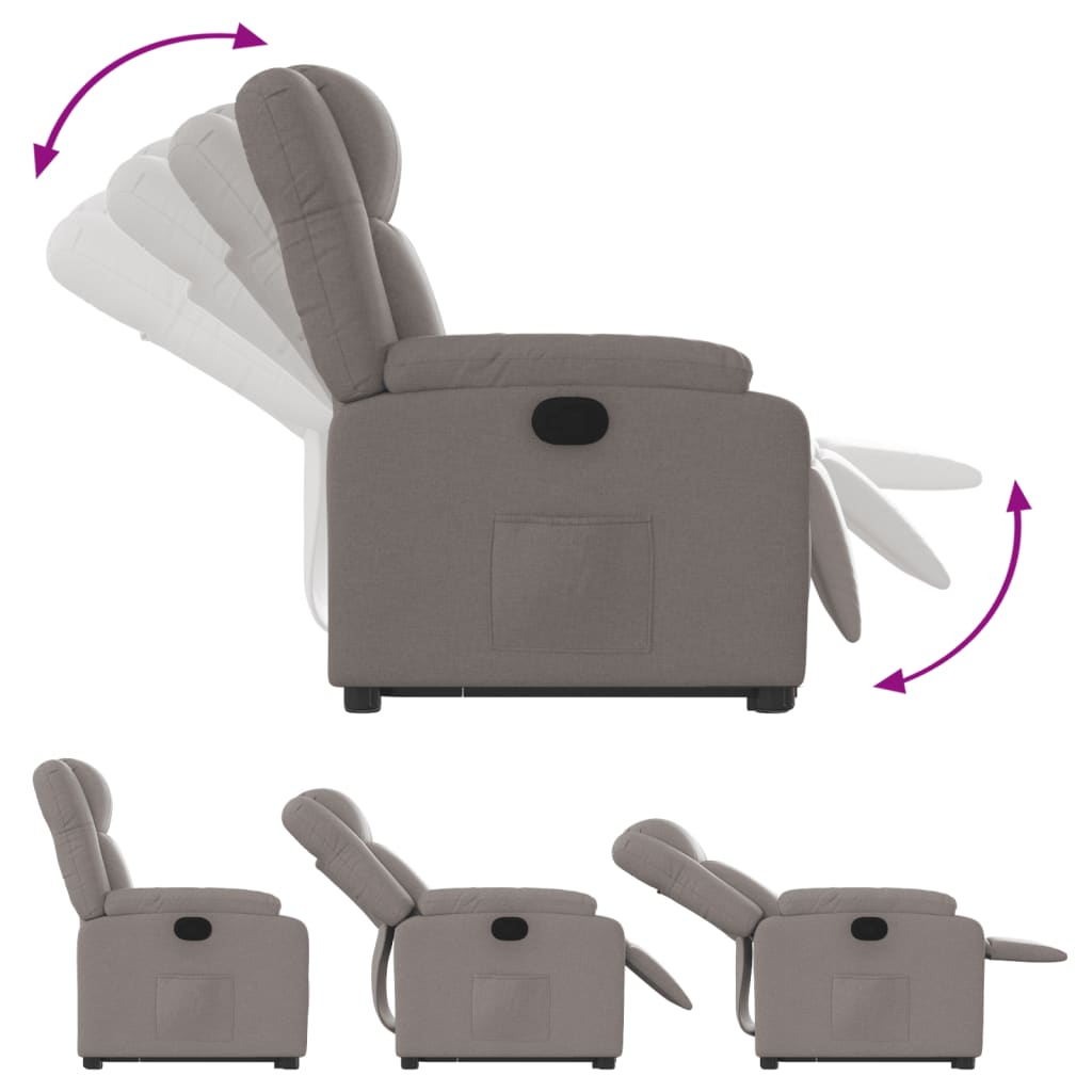 Fauteuil inclinable taupe tissu - Xios Store SNC