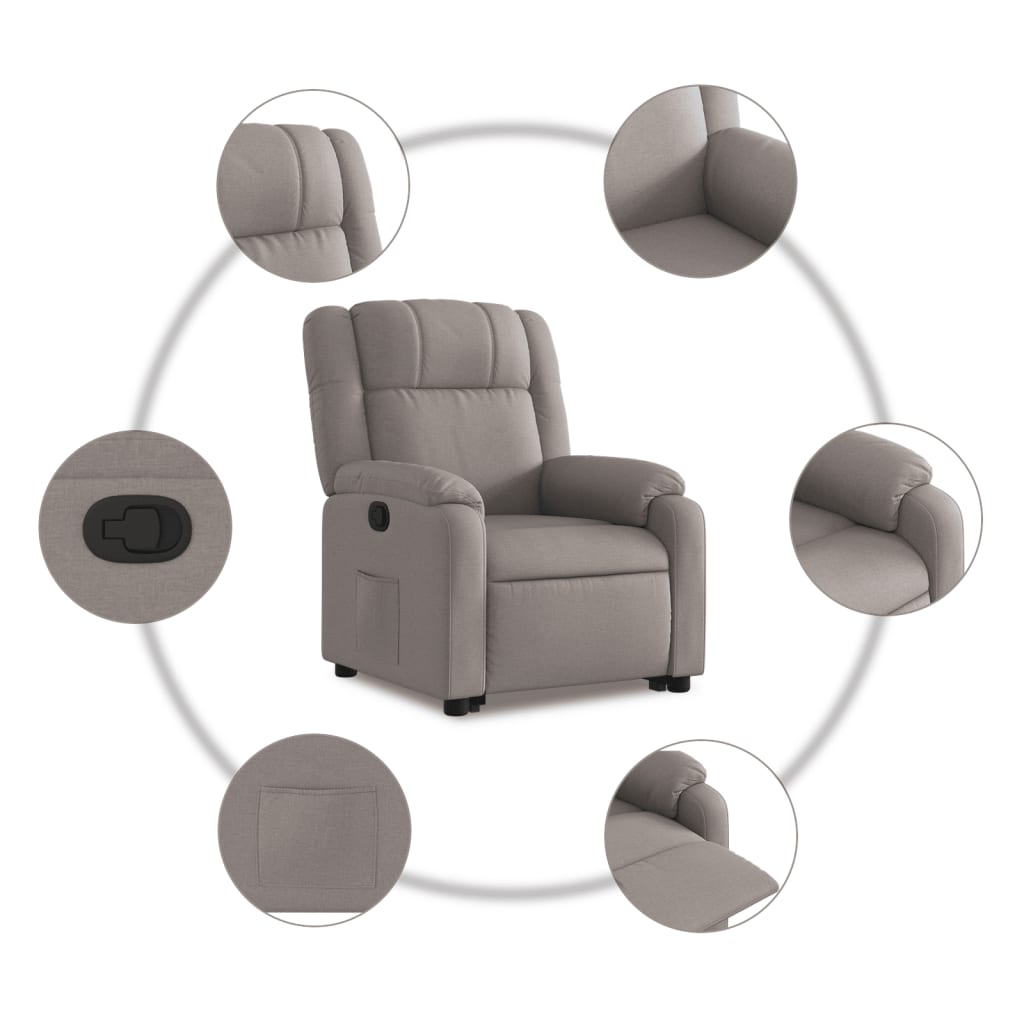 Fauteuil inclinable taupe tissu - Xios Store SNC