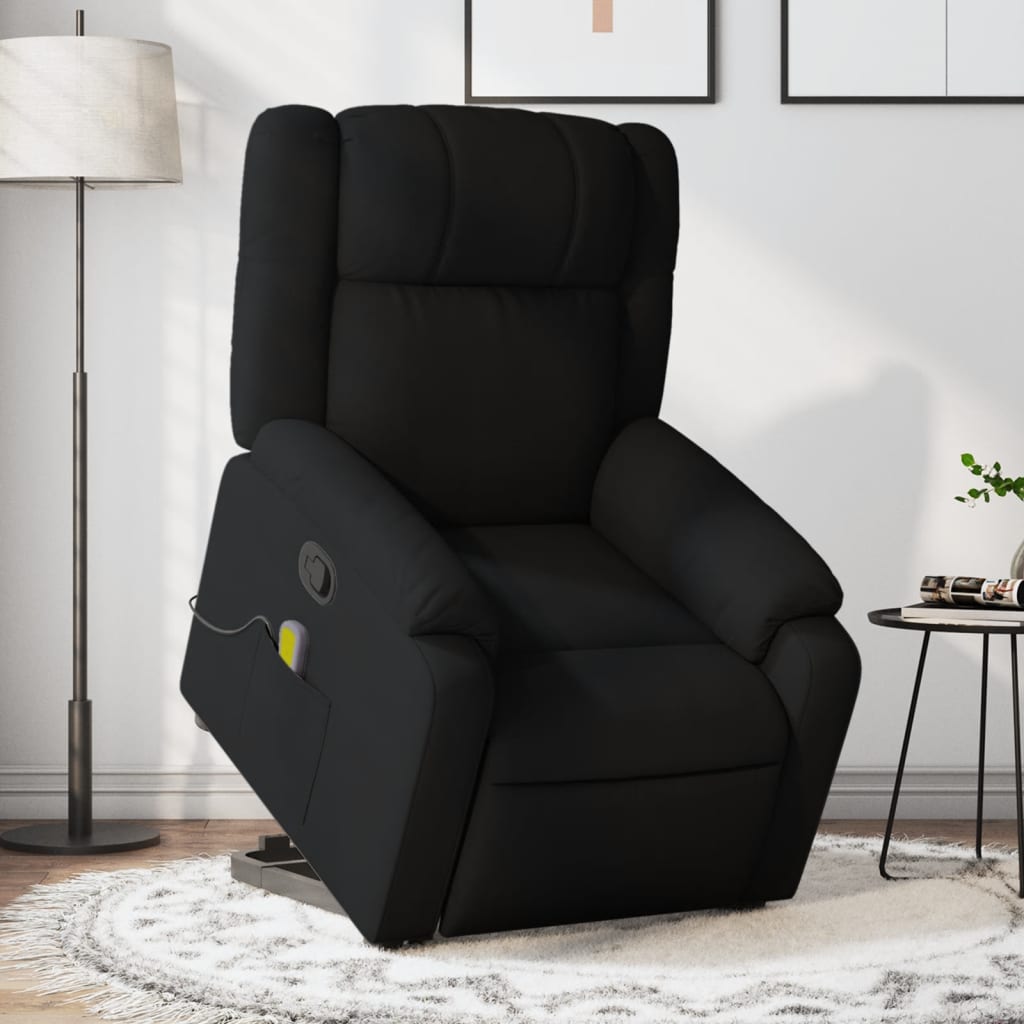 Fauteuil de massage inclinable Noir Tissu Fauteuils vidaXL   