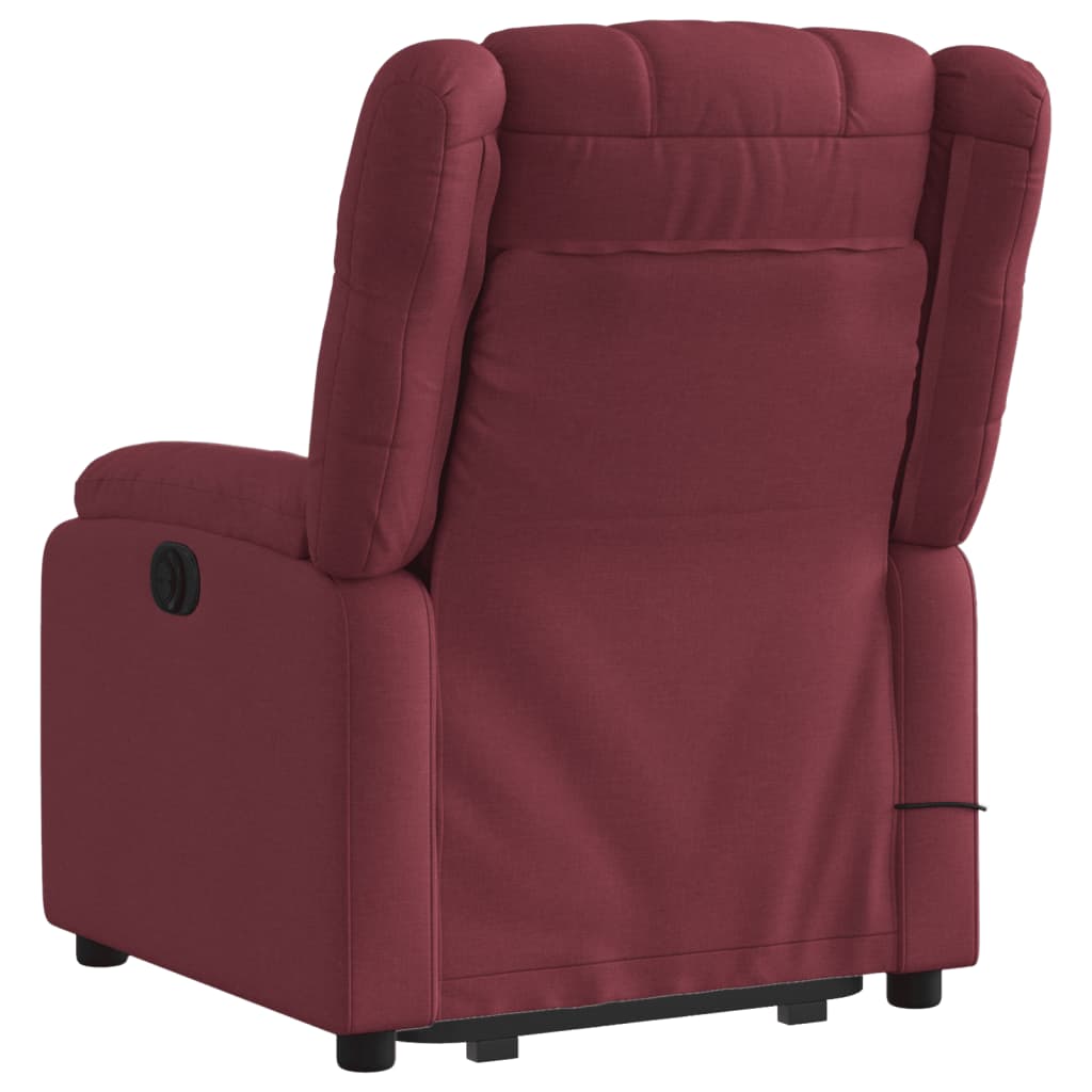 Fauteuil inclinable de massage Rouge bordeaux Tissu Fauteuils vidaXL   