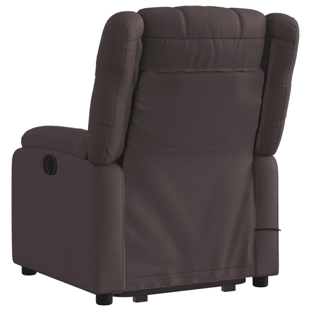 Fauteuil inclinable de massage Marron foncé Tissu Fauteuils vidaXL   