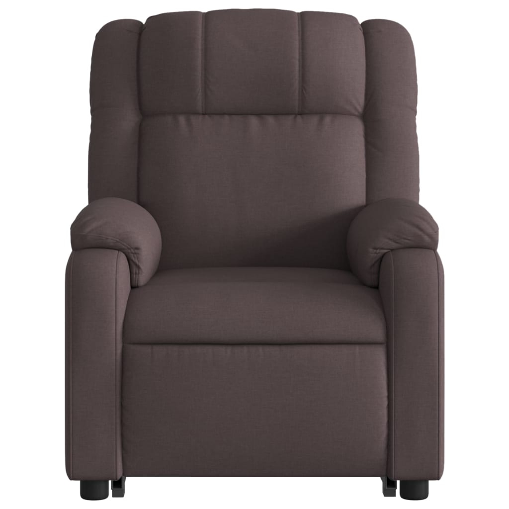 Fauteuil inclinable de massage Marron foncé Tissu Fauteuils vidaXL   