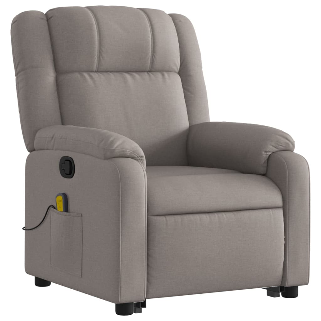 Fauteuil inclinable de massage Taupe Tissu Fauteuils vidaXL   