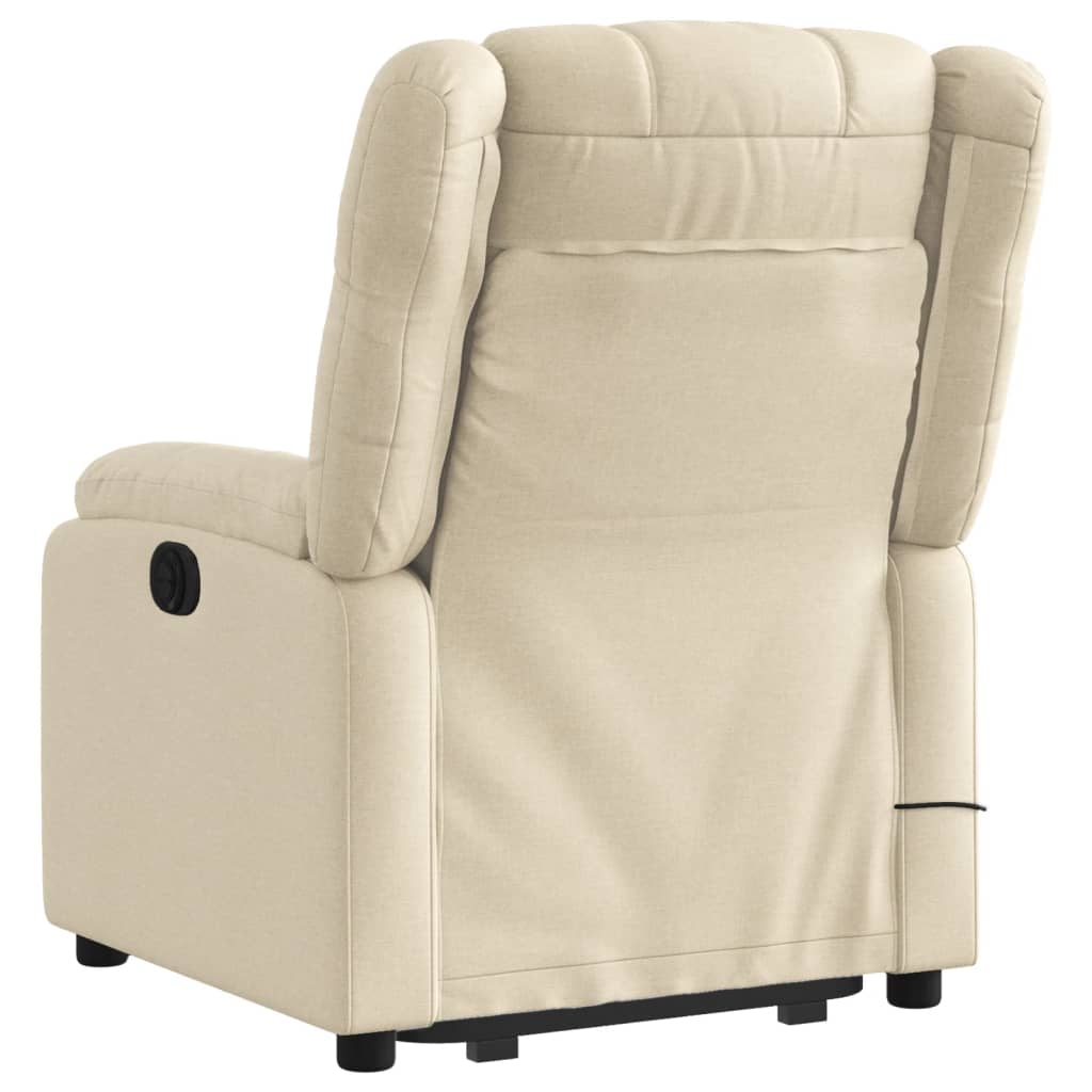 Fauteuil inclinable de massage Crème Tissu Fauteuils vidaXL   