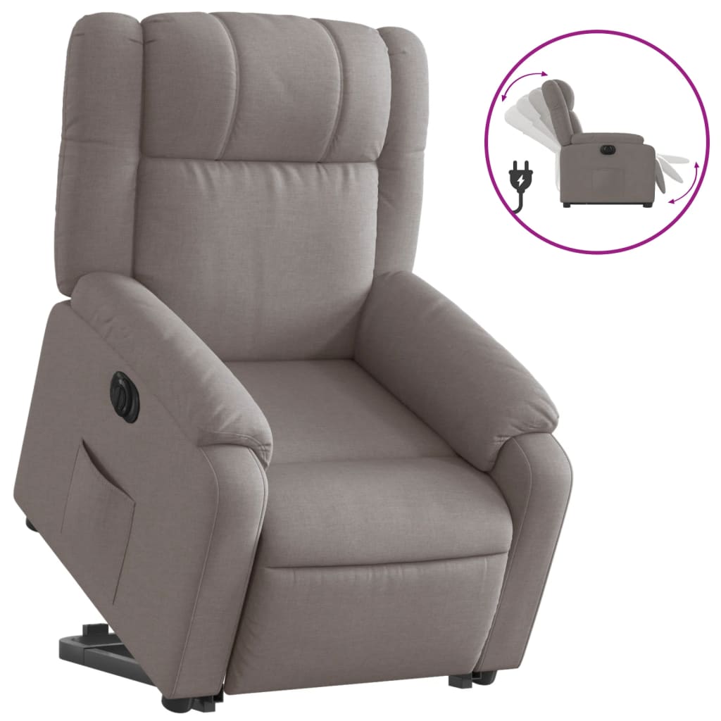 Fauteuil inclinable électrique taupe tissu - Xios Store SNC